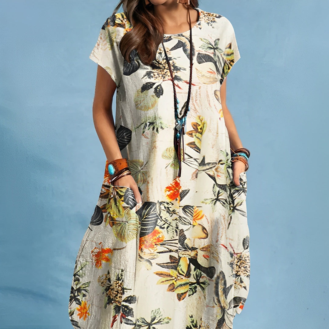 Kassandra | Lässiger Charme Blumen Kleid