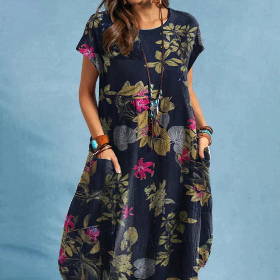 Kassandra | Lässiger Charme Blumen Kleid