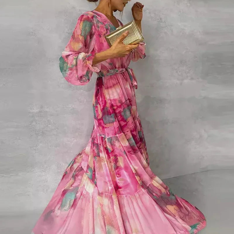 Georgina | Mühelose Anmut Blumen Kleid