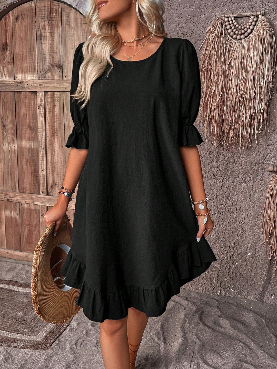 Luminara | Damen Sommerkleid mit Rüschen-Saum Mini