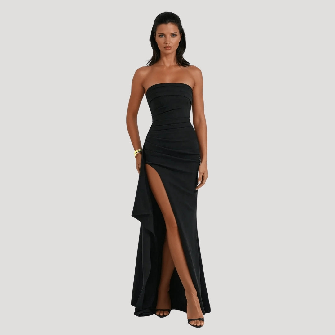 Elena | Damen Hochzeitsgast Trägerloses Maxi Kleid