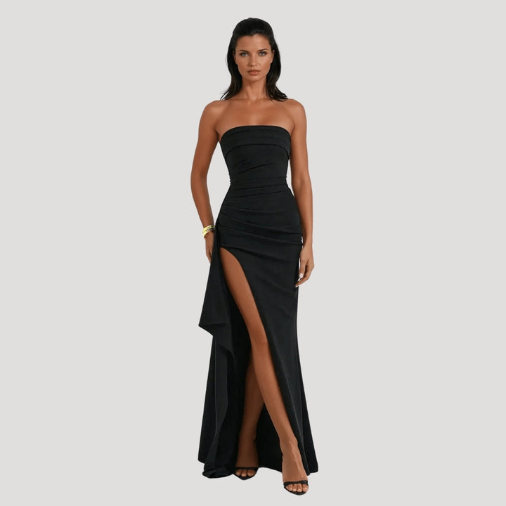 Elena | Damen Hochzeitsgast Trägerloses Maxi Kleid