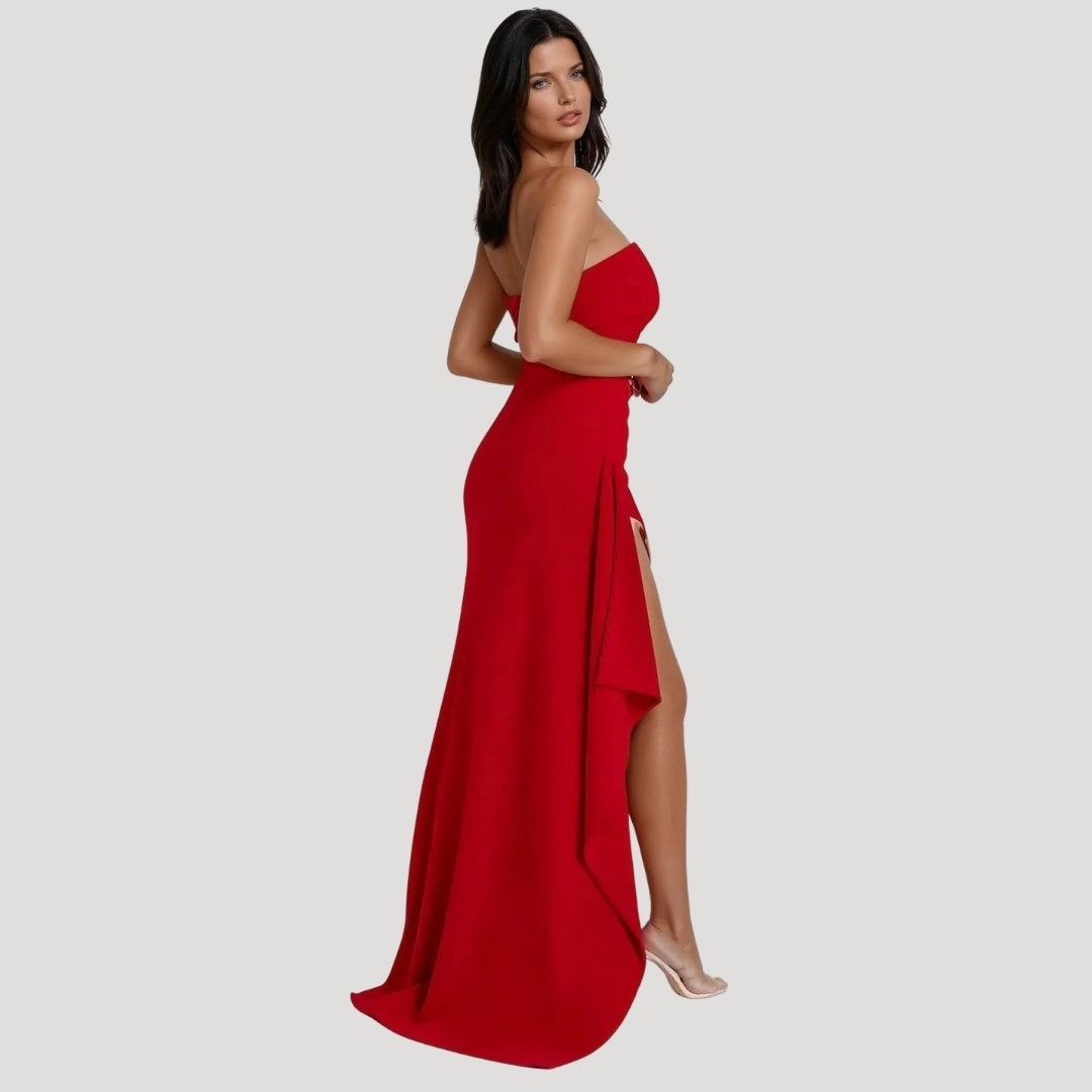 Elena | Damen Hochzeitsgast Trägerloses Maxi Kleid