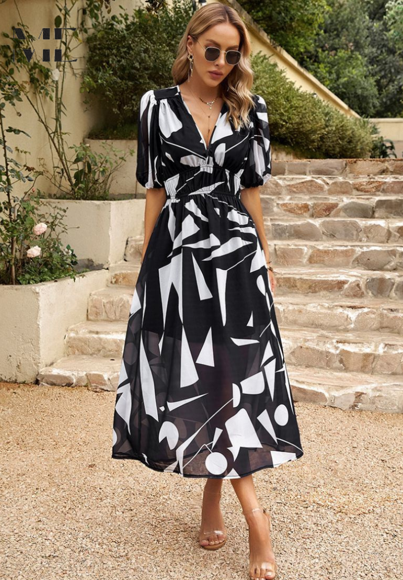 Selena | Damenkleid Floral Print Midi