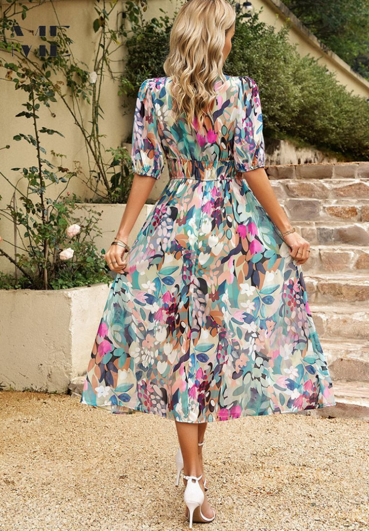 Selena | Damenkleid Floral Print Midi