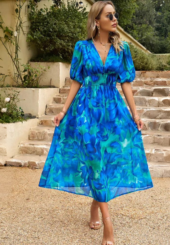 Selena | Damenkleid Floral Print Midi