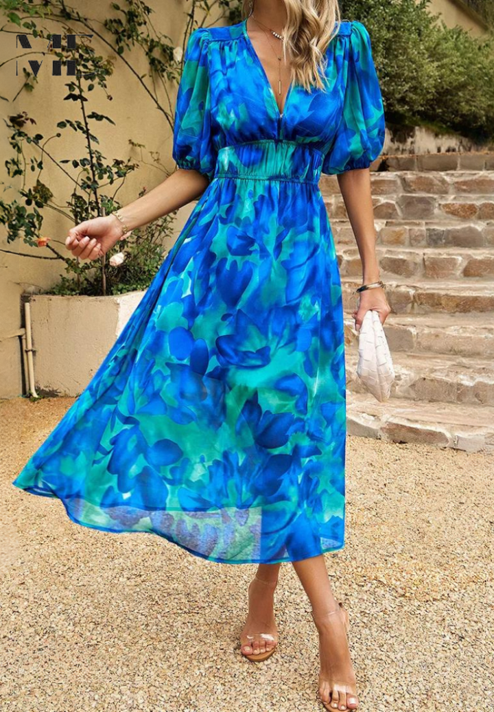 Selena | Damenkleid Floral Print Midi