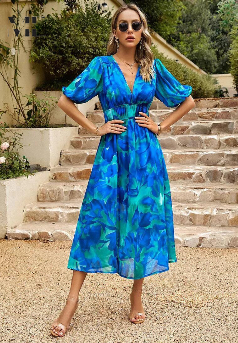 Selena | Damenkleid Floral Print Midi