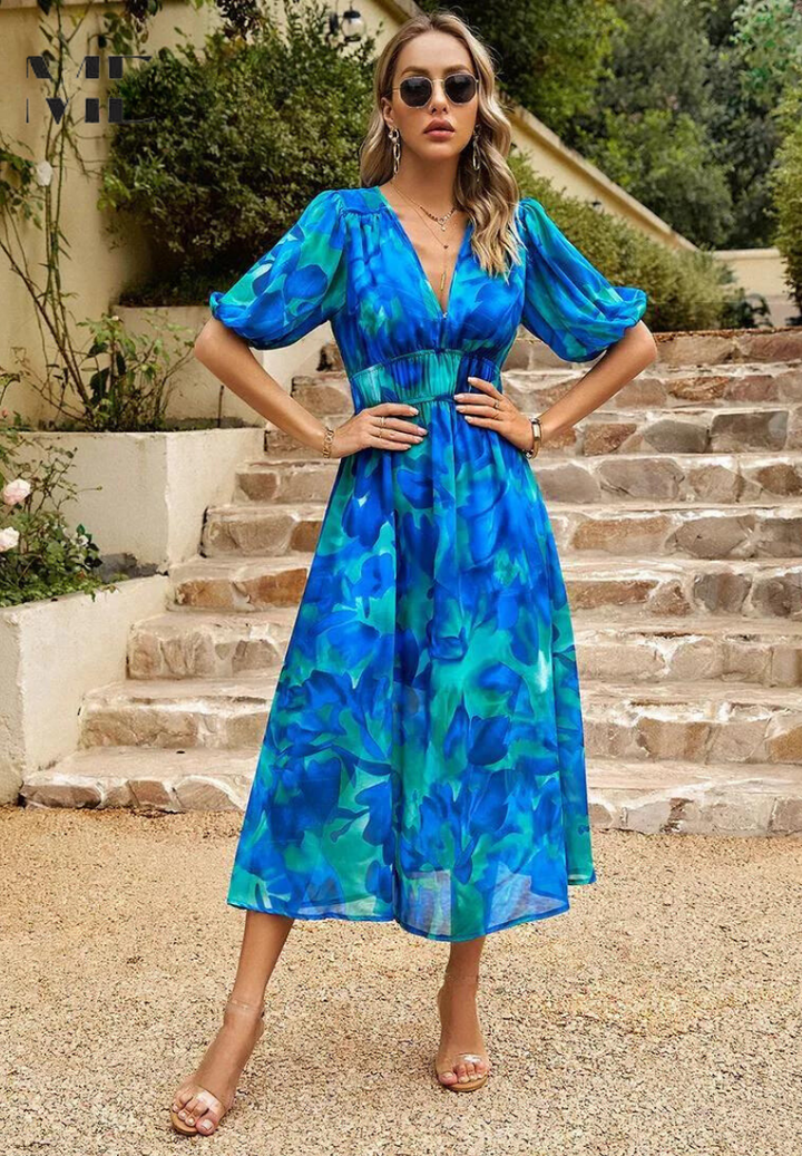 Selena | Damenkleid Floral Print Midi