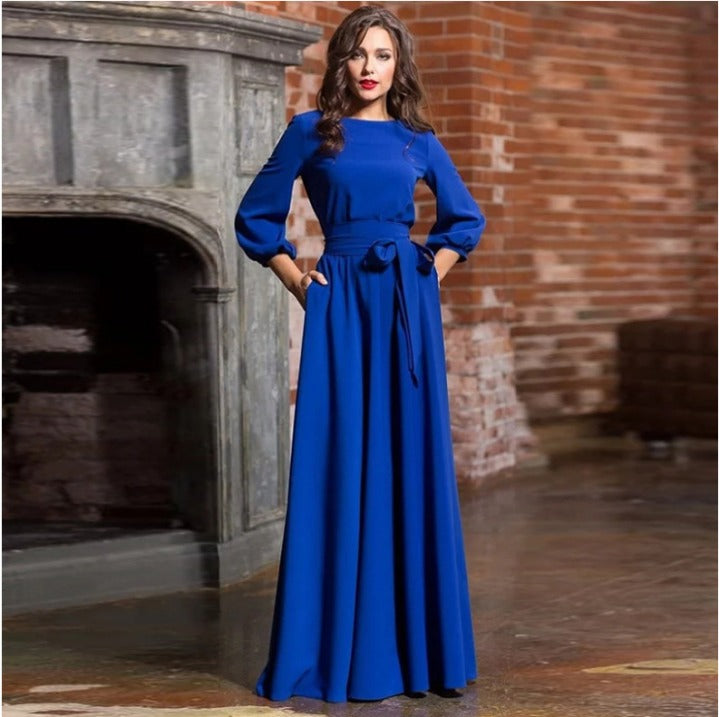 Valentina | Damen Langarm Hochzeitsgast Kleid