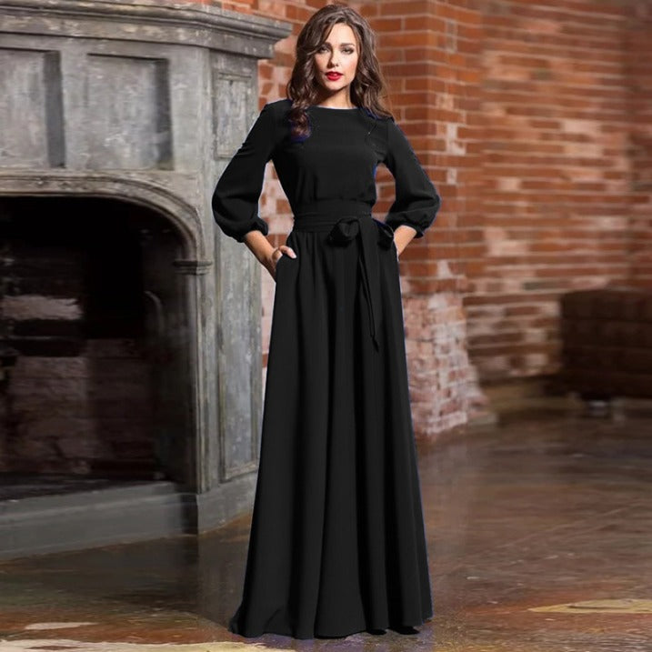 Valentina | Damen Langarm Hochzeitsgast Kleid