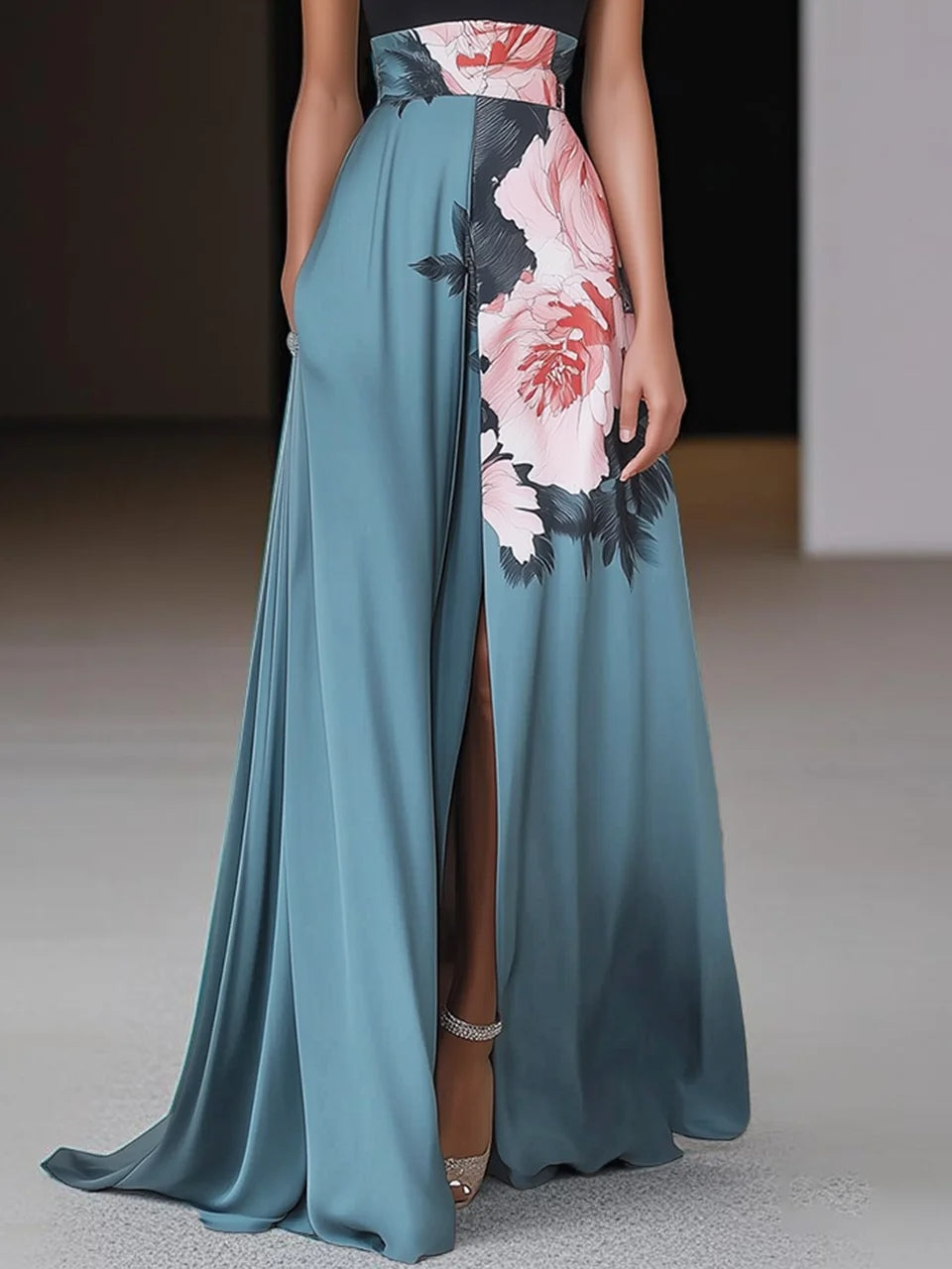 Ellen | Anmutiger Fluss Blumen Kleid