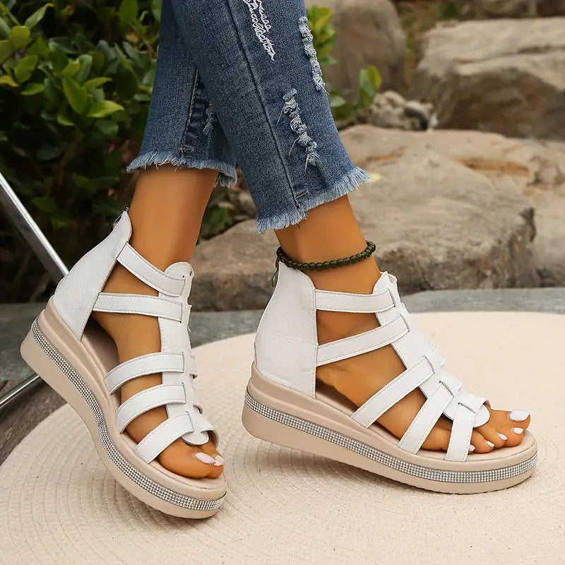 Agnes | Sandalen für Damen Multi-Riemchen Plateau