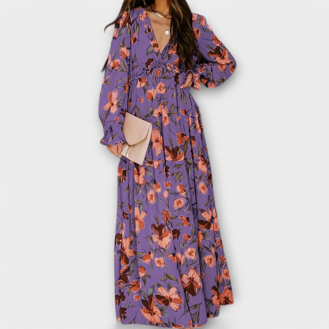 Amara | Romantisches Rüschen Blumen Kleid