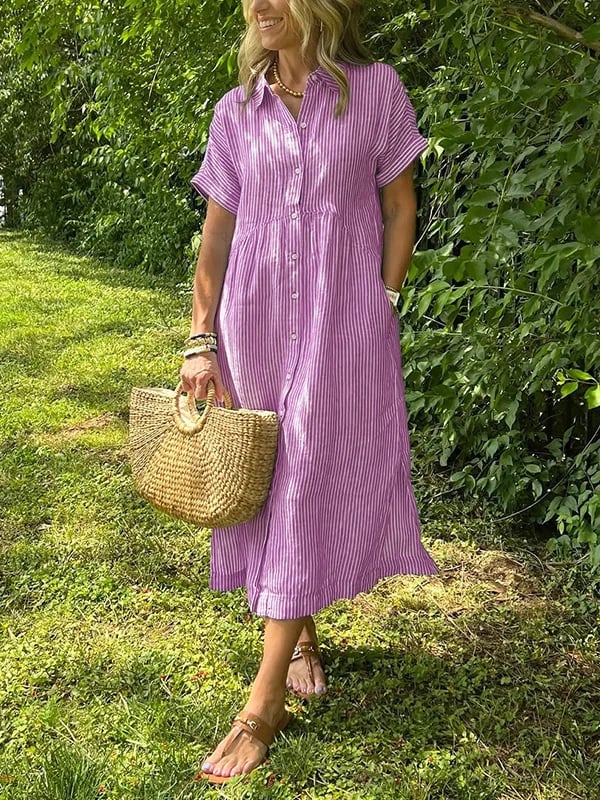 Layla | Gestreiftes Leichtigkeit Sommer Kleid