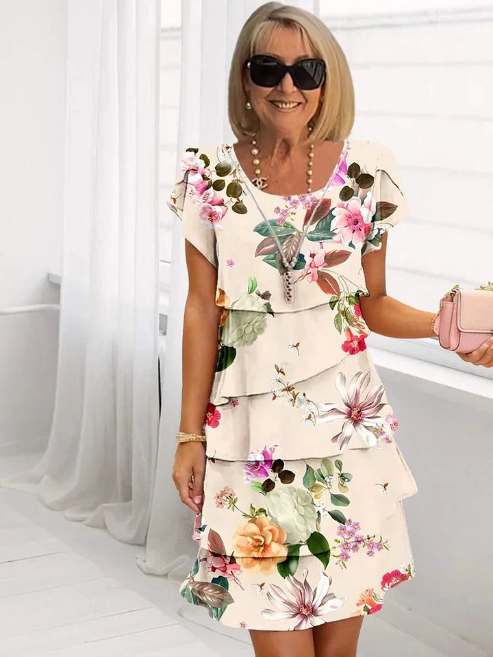 Phoebe | Damenkleid Floral Gestuftes Mini