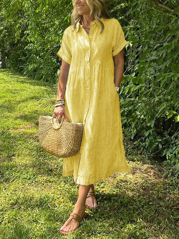 Layla | Gestreiftes Leichtigkeit Sommer Kleid