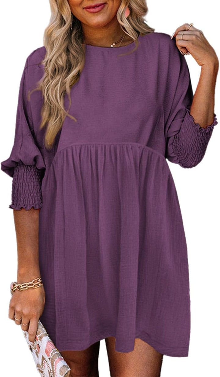 Violetta | Damen Sommerkleid mit Gesmokten Ärmeln Mini