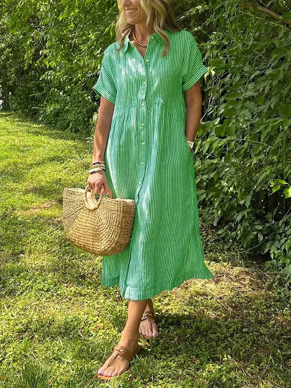 Layla | Gestreiftes Leichtigkeit Sommer Kleid