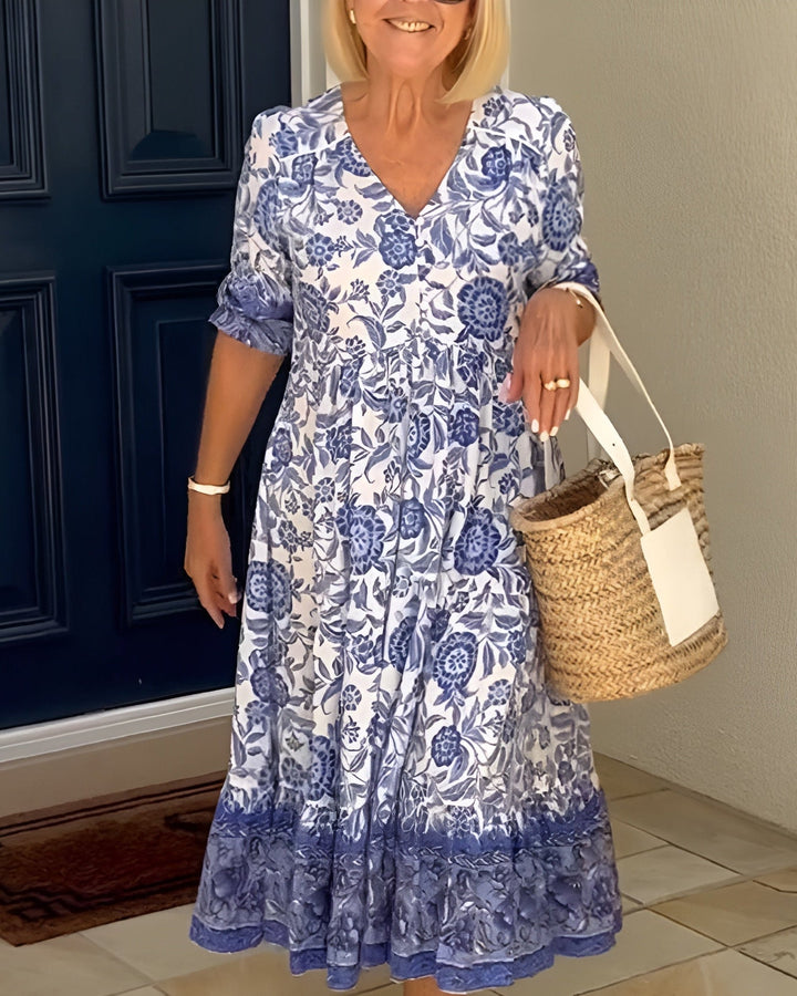 Cynthia | Zeitloser Charme Blumen Kleid