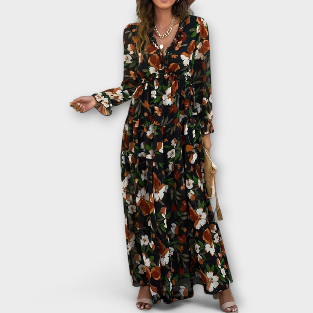 Amara | Romantisches Rüschen Blumen Kleid
