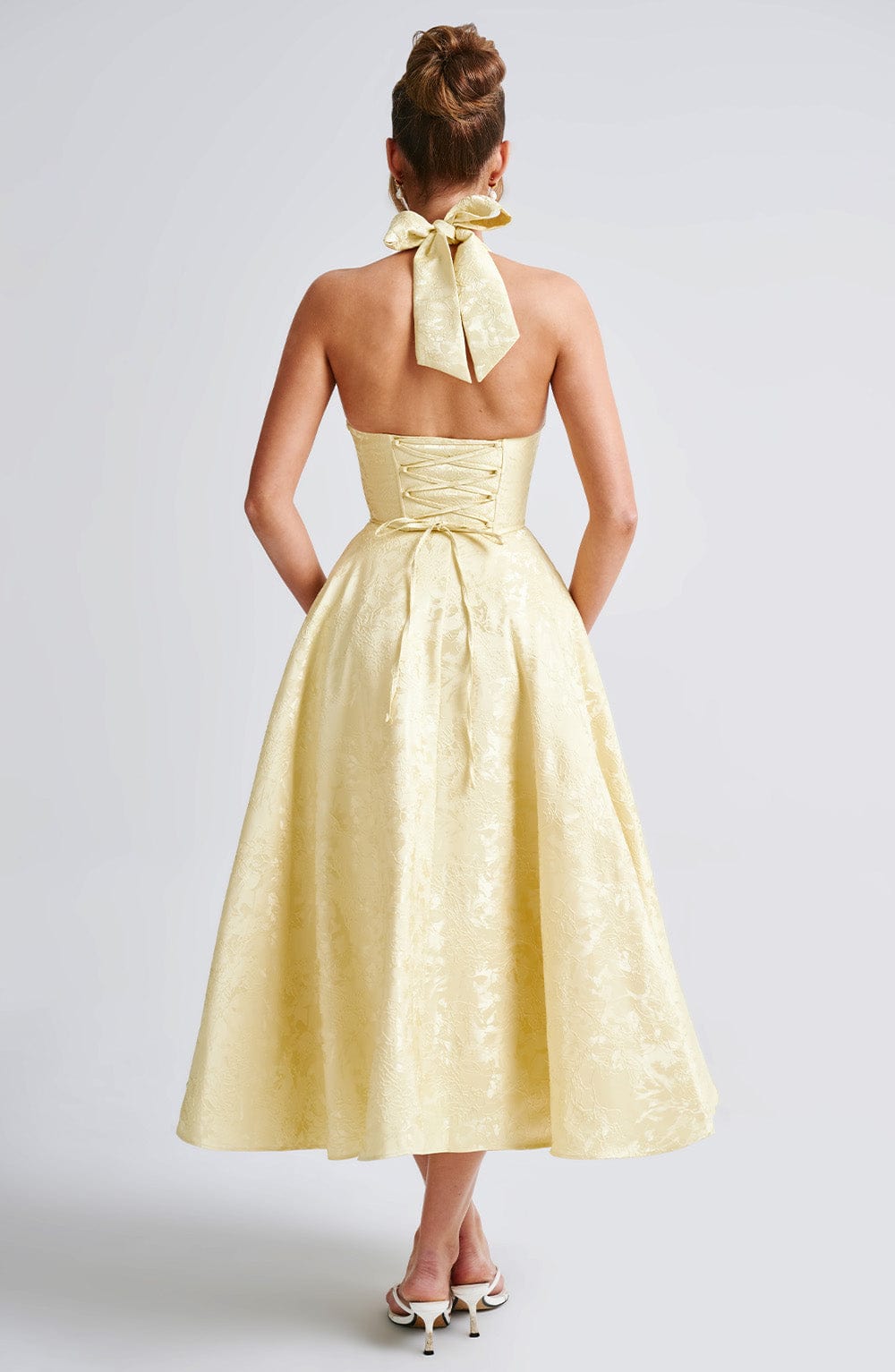 Phoebe | Damen Hochzeitsgastkleid Halter Midikleid