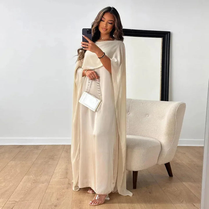 Valeria | Damen Hochzeitsgast Cape Maxi Kleid