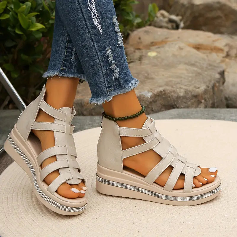 Agnes | Sandalen für Damen Multi-Riemchen Plateau