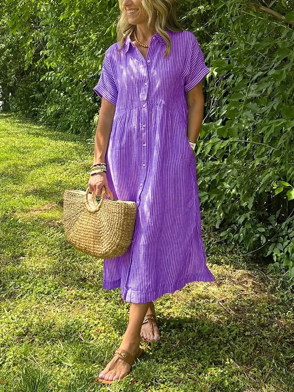 Layla | Gestreiftes Leichtigkeit Sommer Kleid