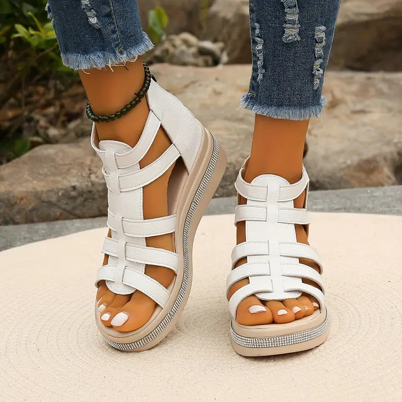Agnes | Sandalen für Damen Multi-Riemchen Plateau
