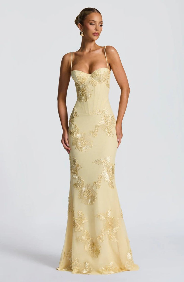 Olivia | Romantisches Spitzen Maxi Kleid
