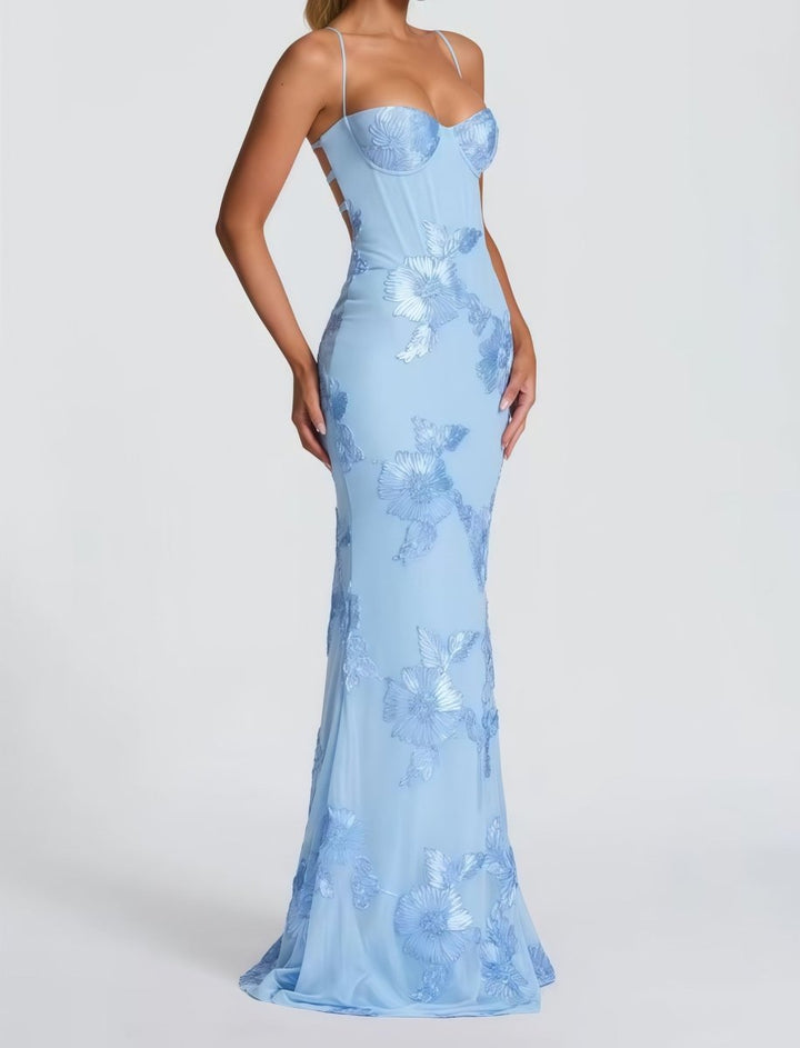 Olivia | Romantisches Spitzen Maxi Kleid