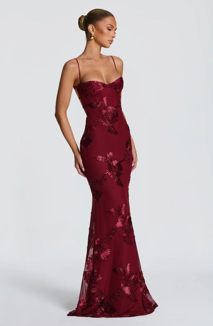 Olivia | Romantisches Spitzen Maxi Kleid