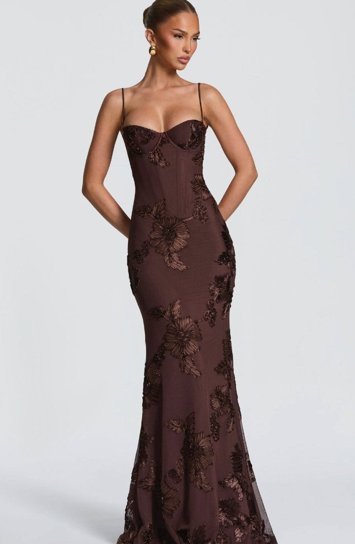 Olivia | Romantisches Spitzen Maxi Kleid