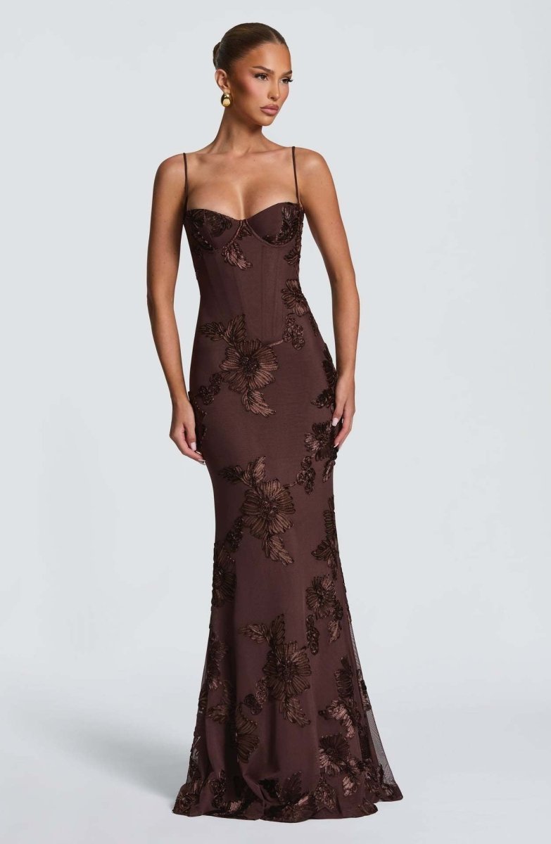 Olivia | Romantisches Spitzen Maxi Kleid