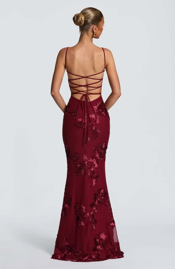 Olivia | Romantisches Spitzen Maxi Kleid