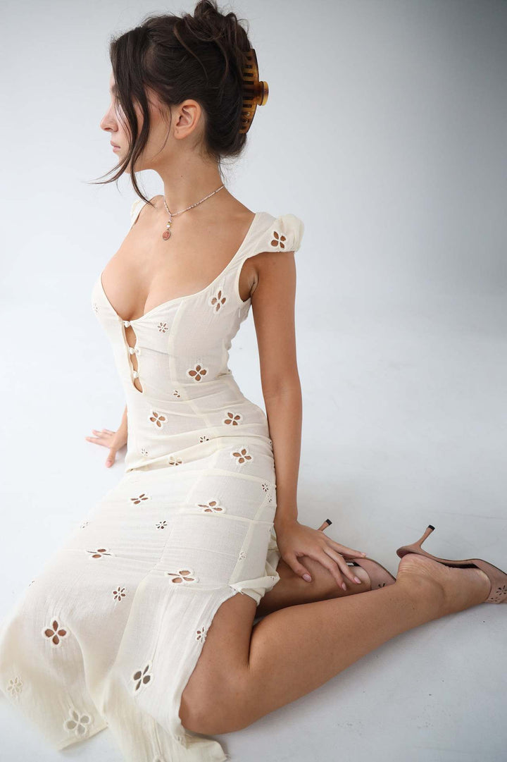Amalia | Damen Hochzeitsgast Midi Kleid