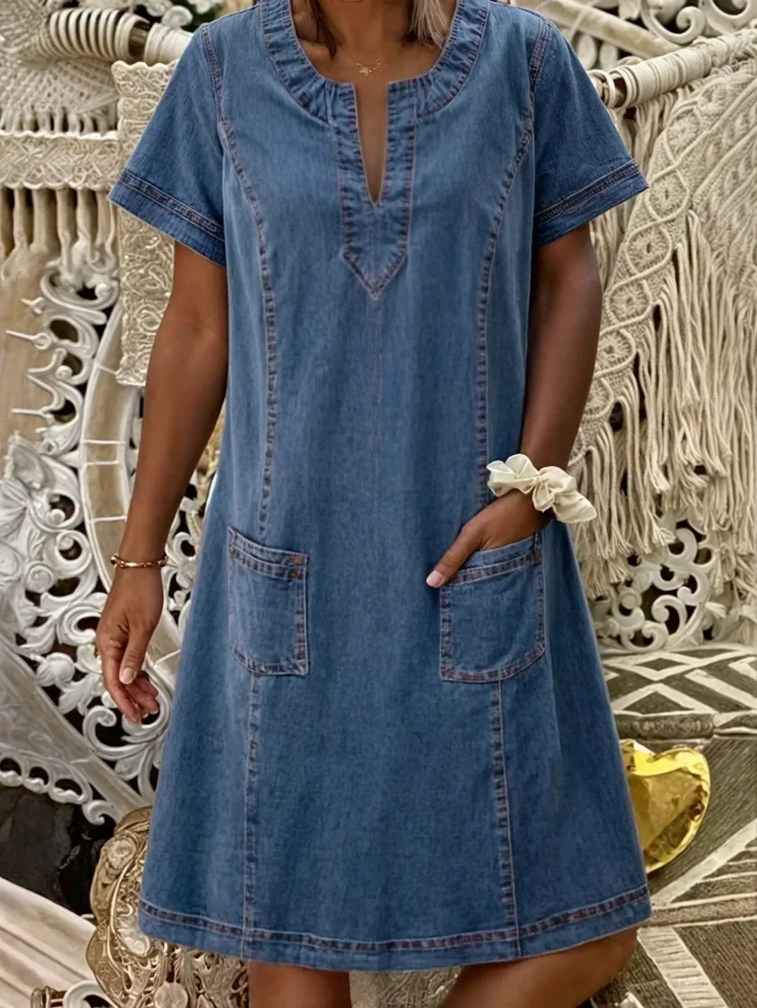 Marisol | Damen Sommer Casual Kleid mit Taschen