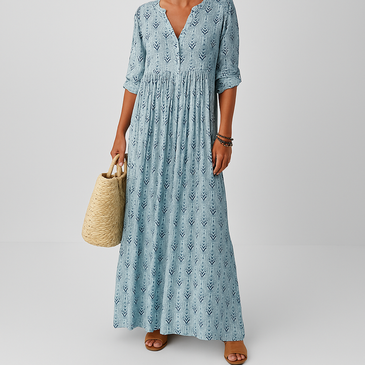 Zafira | Damen Kleid Maxi Boho Print