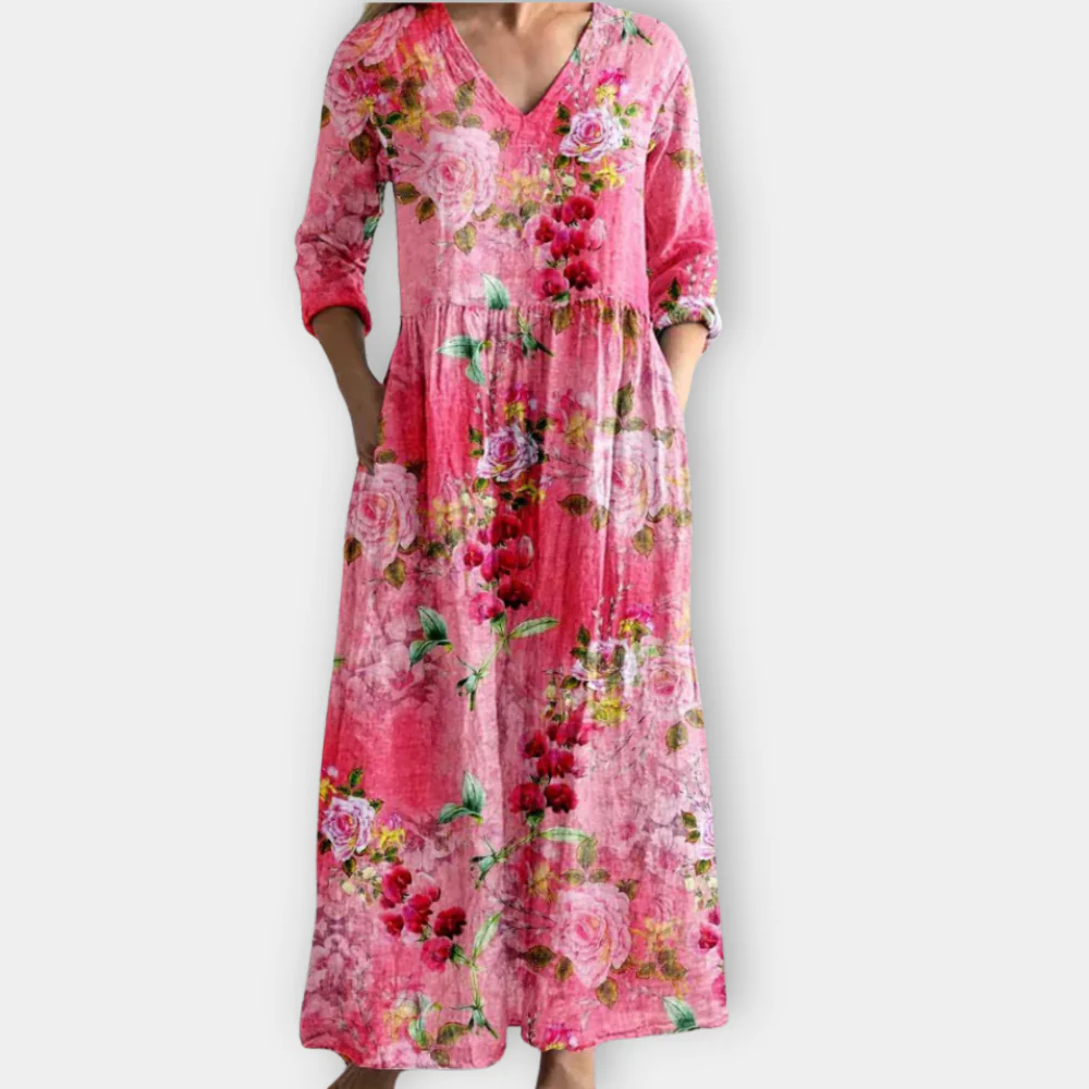 Rita | Mühelose Eleganz Blumen Kleid