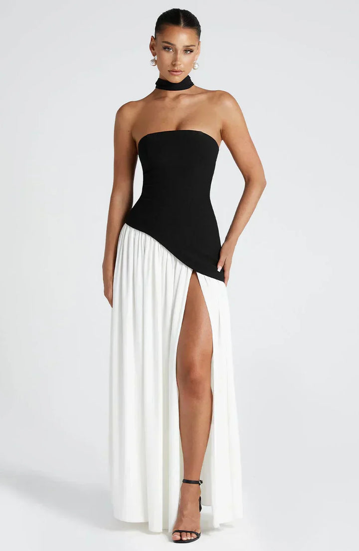 Allegra | Damen Hochzeitsgast Asymmetrisches Maxi Kleid