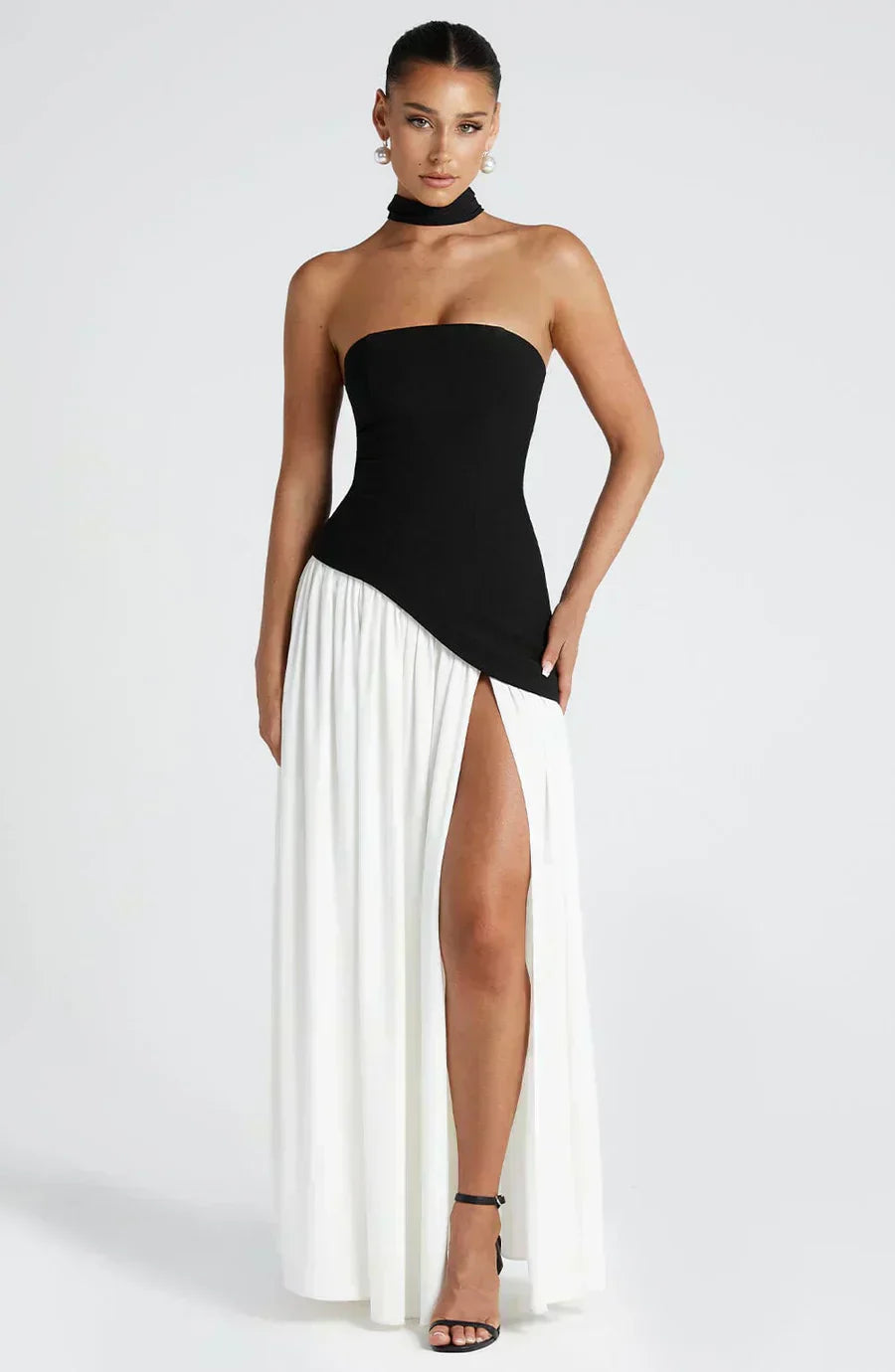 Chelsea | Damen Hochzeitsgastkleid Asymmetrisches Maxikleid