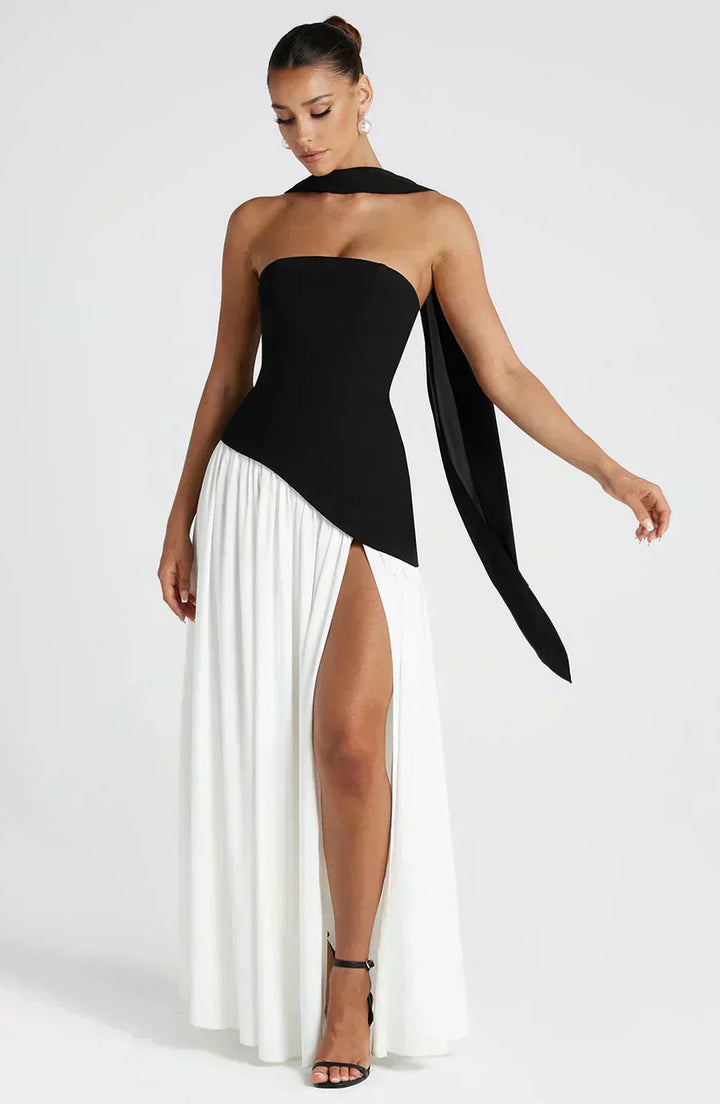 Chelsea | Damen Hochzeitsgastkleid Asymmetrisches Maxikleid