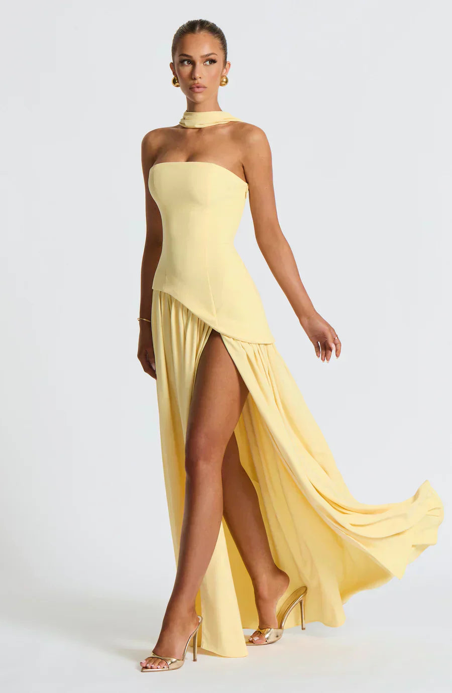 Chelsea | Damen Hochzeitsgastkleid Asymmetrisches Maxikleid