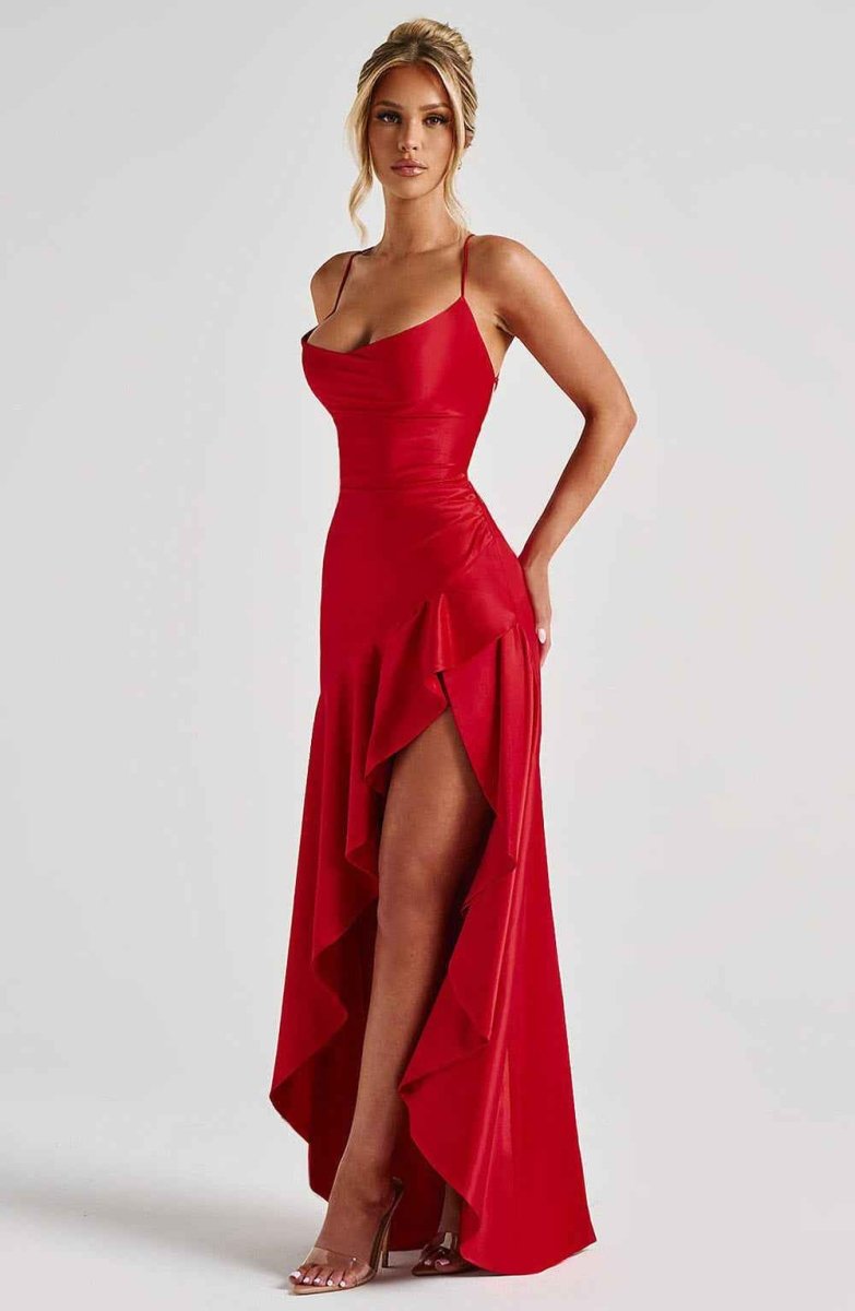 Selma | Elegantes Maxi Kleid mit Rüschensaum