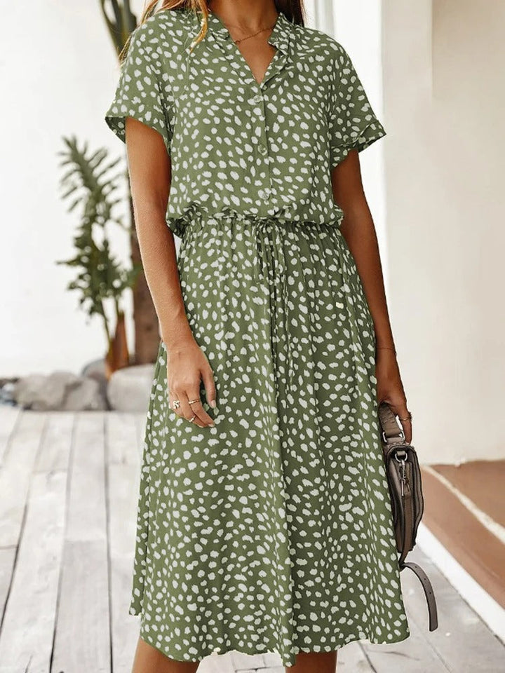 Leontina | Damen Sommerkleid Animal Print Midi