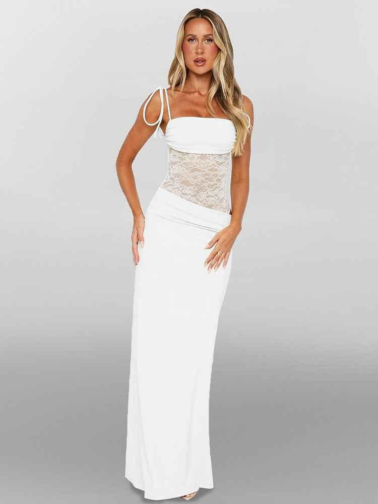 Zahra | Romantisches Spitzen Corsagen Maxi Kleid