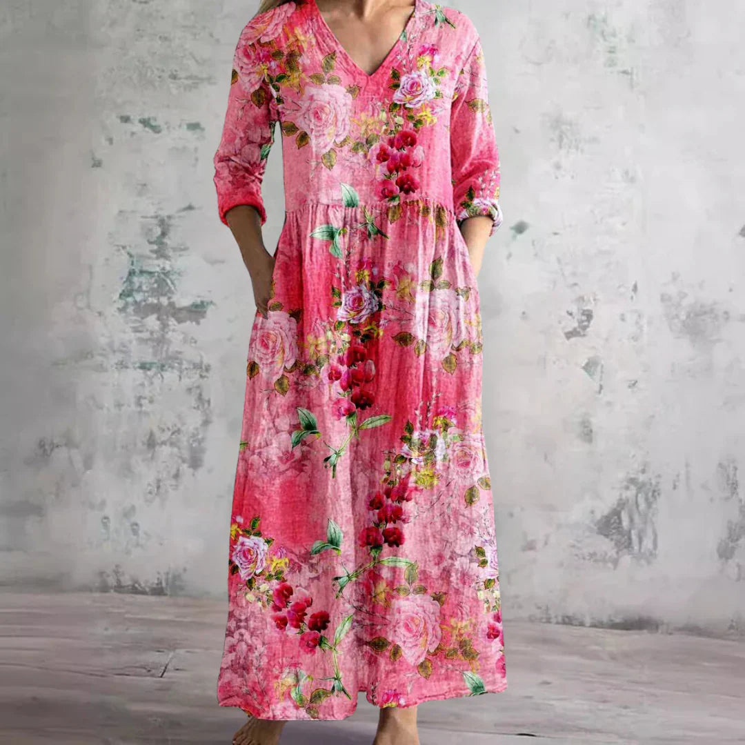 Rita | Mühelose Eleganz Blumen Kleid